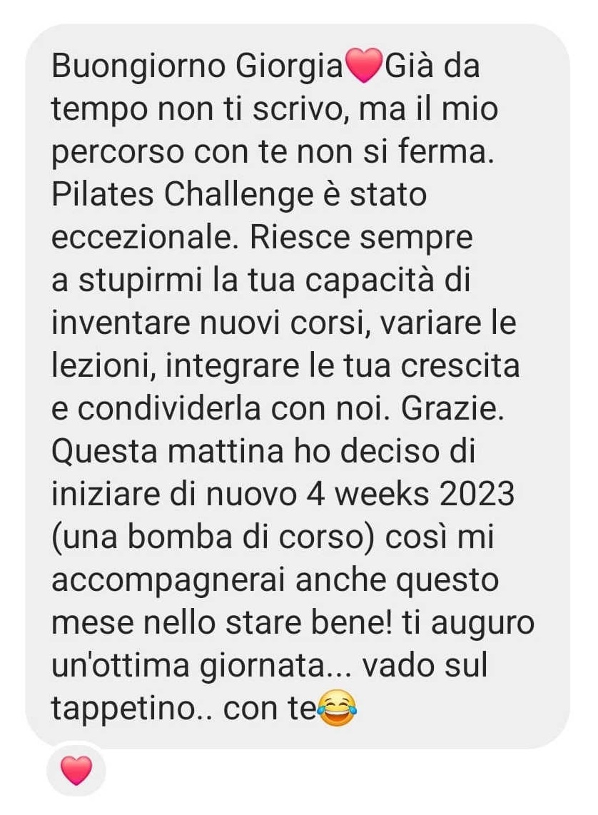 Testimonianza Privata Pilates con Giorgia 01